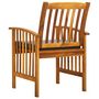 Voir la diapositive 5 : VIDAXL Chaises a manger de jardin lot de 3 et coussins Bois d'acacia