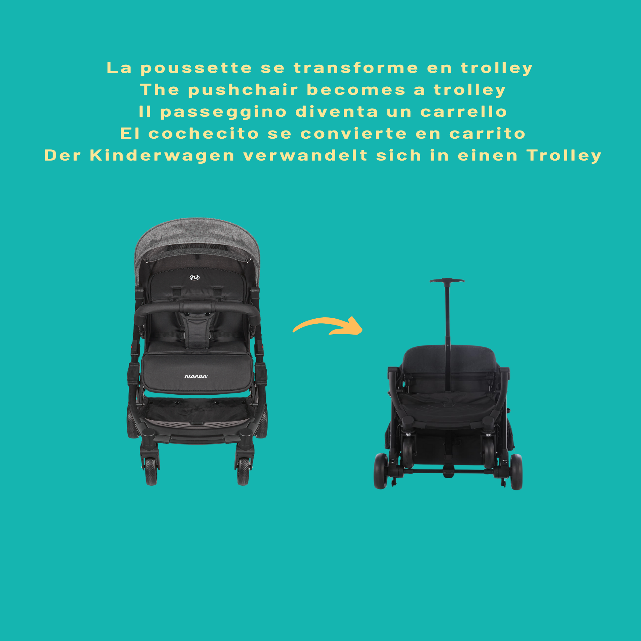 Voir la diapositive 2 : NANIA Nania Myla poussette canne compacte, 0 à 4 ans (22kg max), légère (7,5 kg)  4 avis