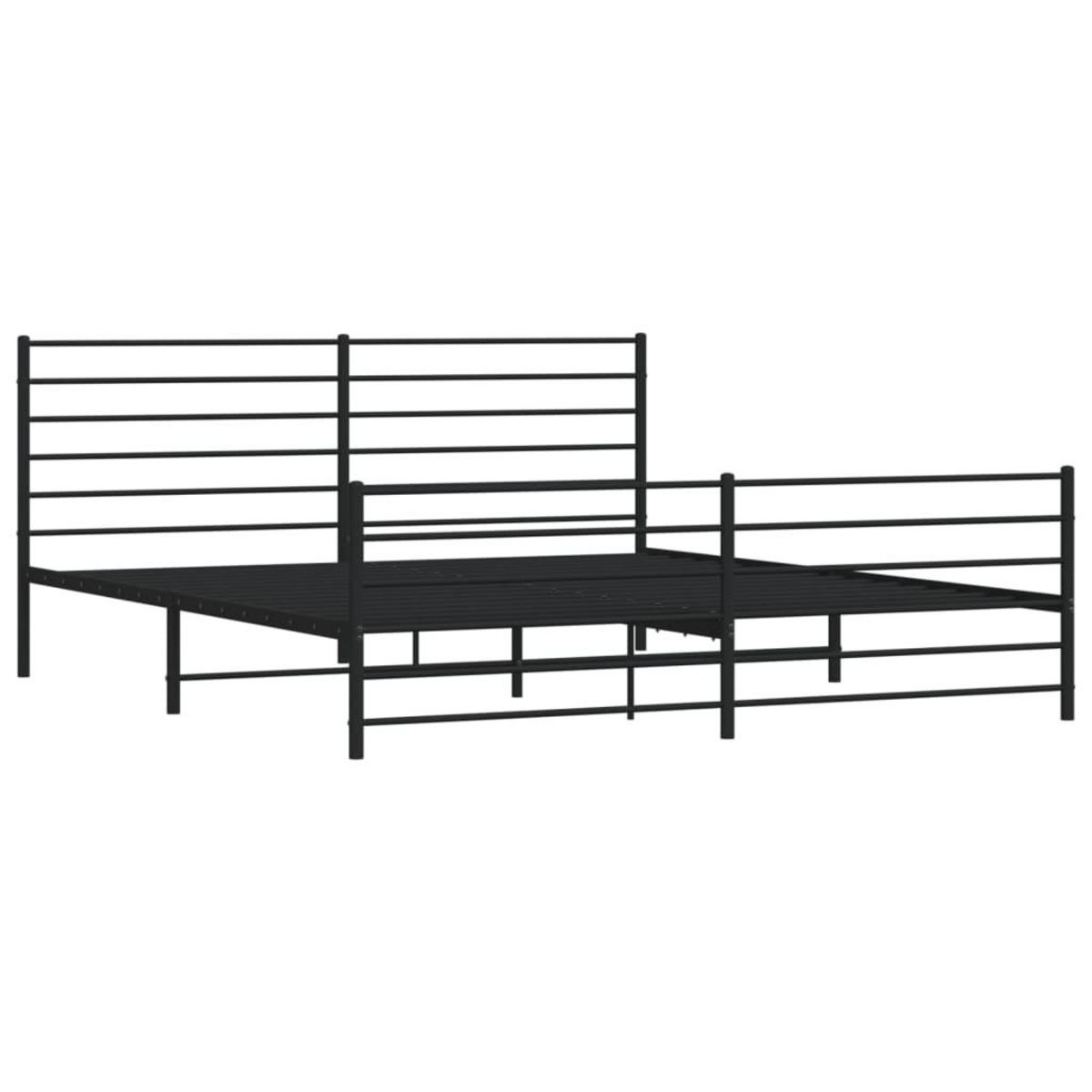 VIDAXL Cadre de lit metal sans matelas avec pied de lit noir 180x200cm