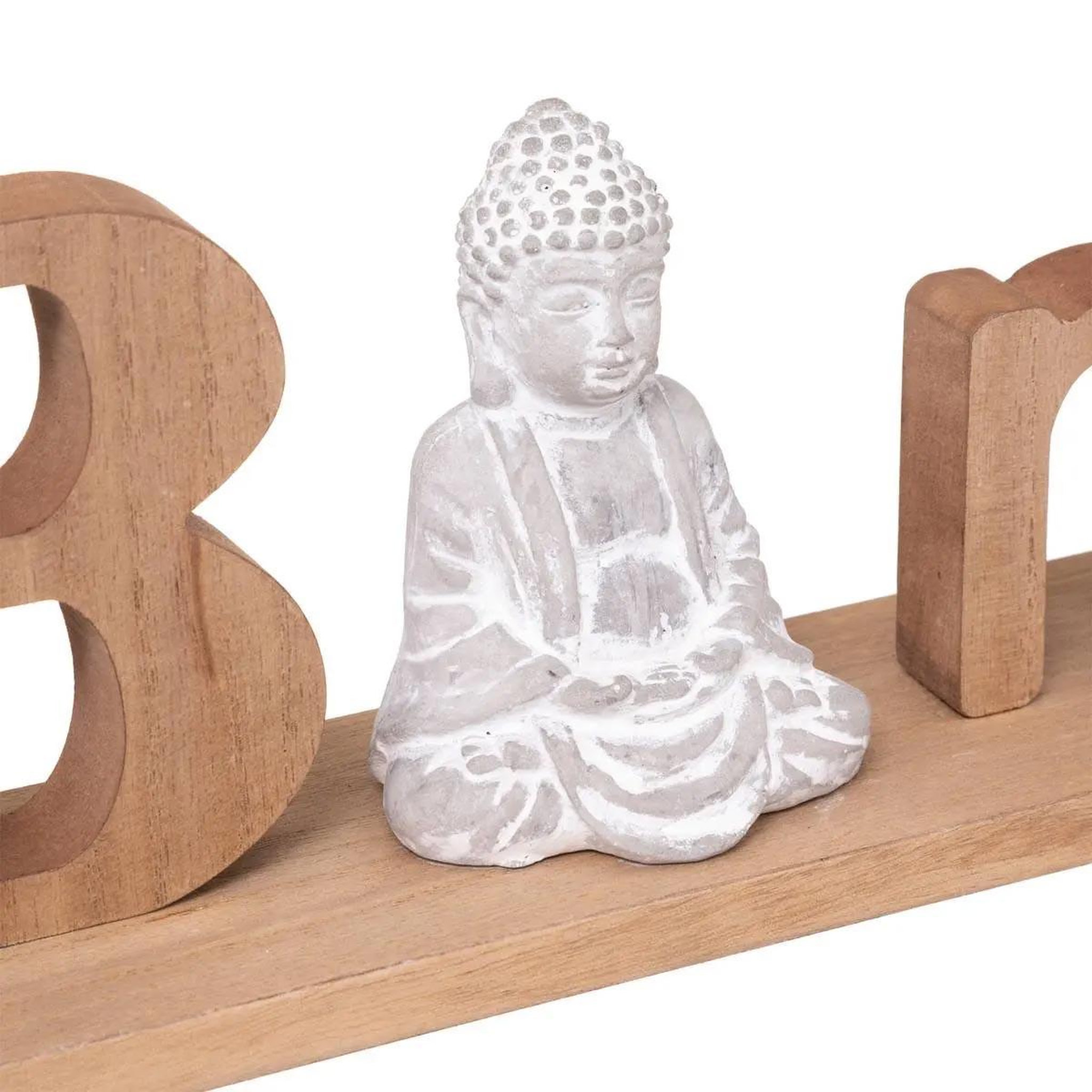 Voir la diapositive 2 : ATMOSPHERA Mot déco à poser  bouddha  52cm beige & blanc
