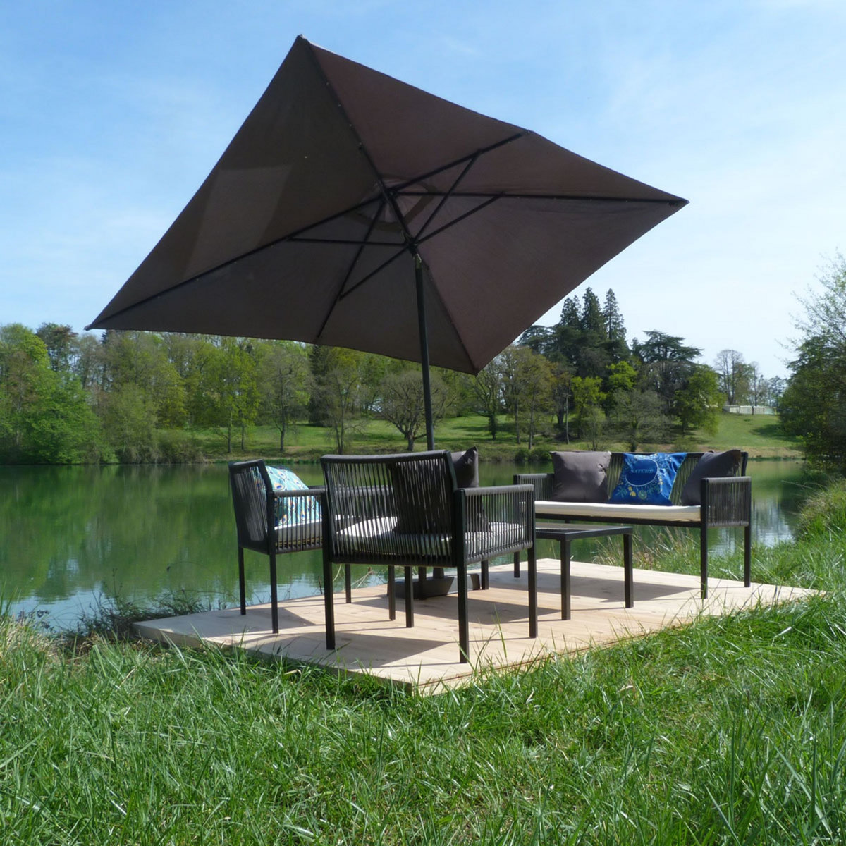 Parasol droit 2x3 m avec leds 