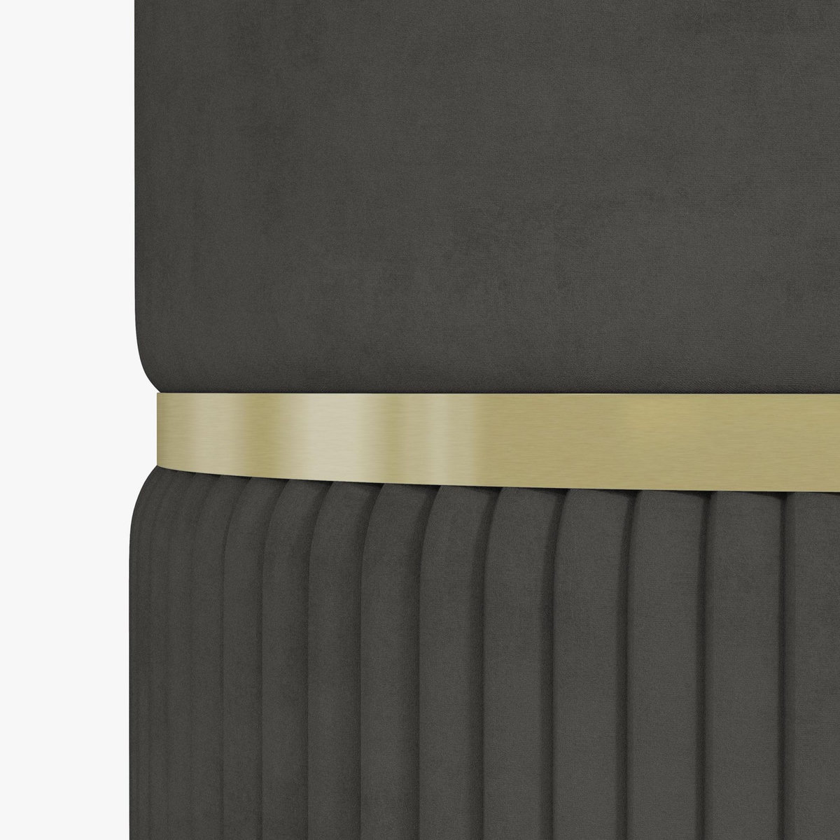 HOMCOM Pouf repose-pied tabouret design avec coffre de rangement velours côtelé acier brossé doré
