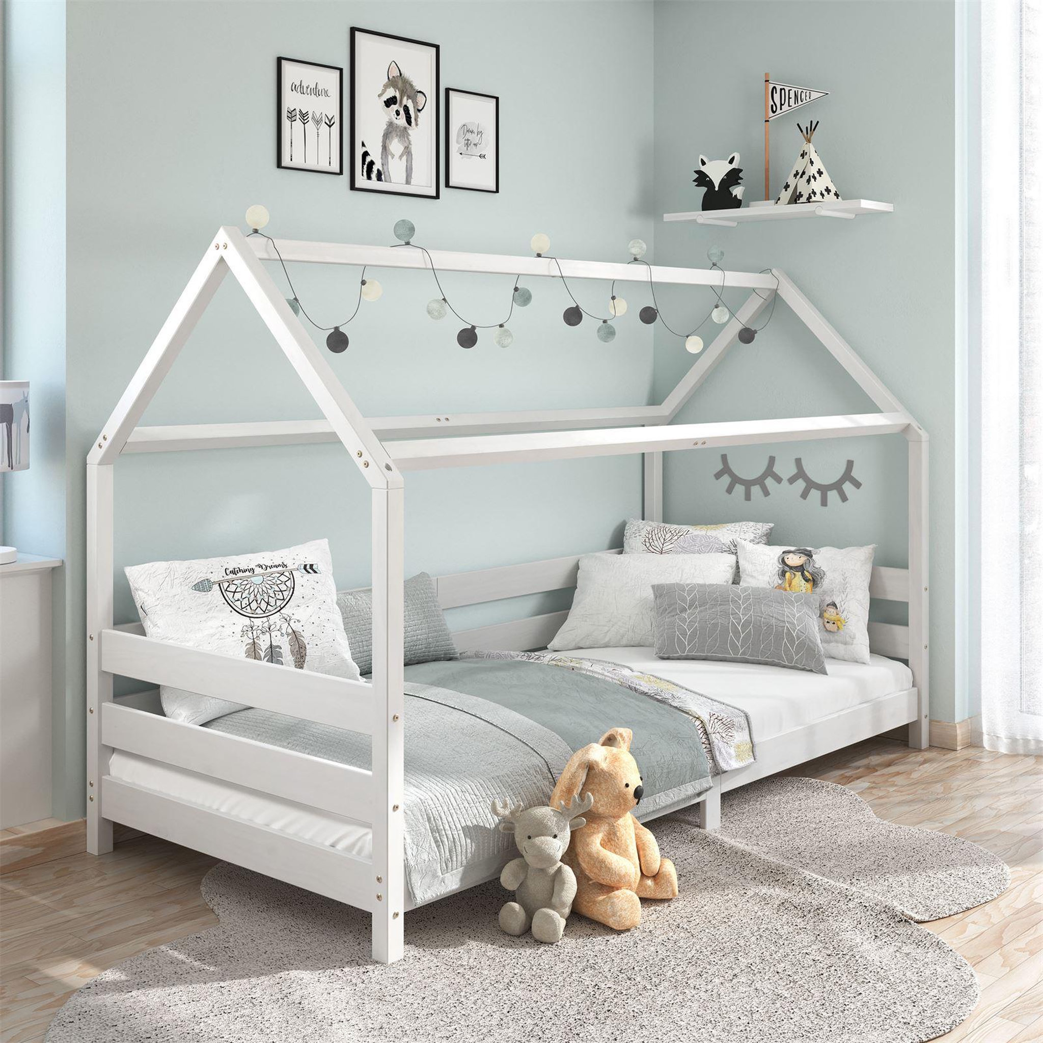 Voir la diapositive 2 : IDIMEX Lit cabane fina 90 x 190 cm, en pin massif