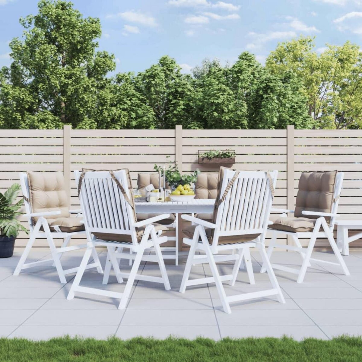 VIDAXL Coussins de chaise a dossier bas lot de 6 taupe tissu oxford