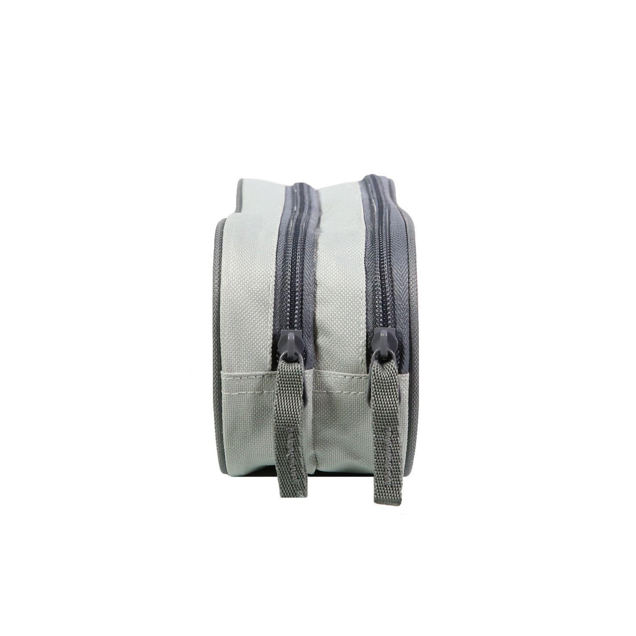 Voir la diapositive 3 : Bagtrotter BAGTROTTER Trousse scolaire 2 compartiments Offshore Grise Fleurs