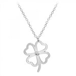 SC CRYSTAL Collier trèfle par SC Crystal orné d'un véritable diamant blanc