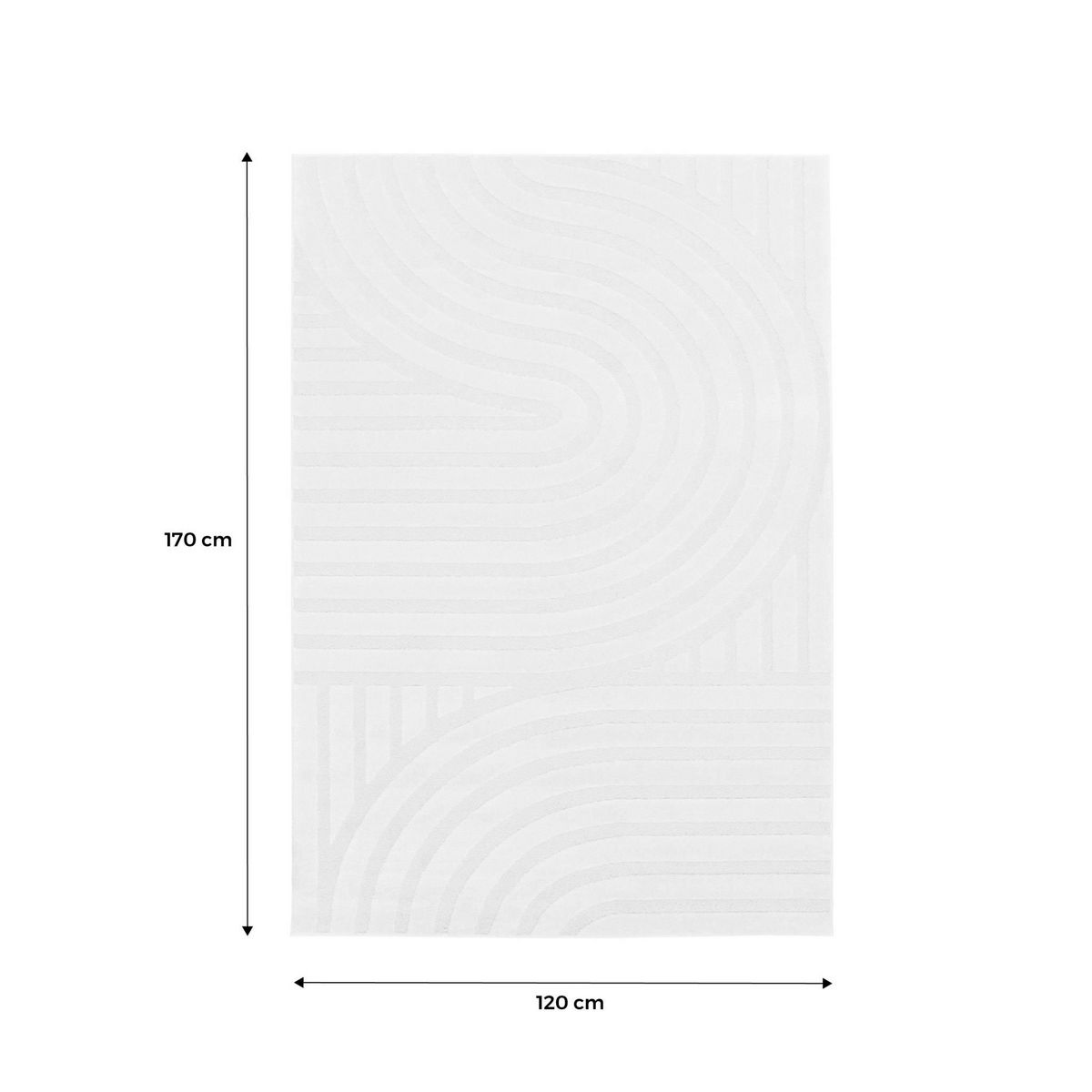 SWEEEK Tapis intérieur motifs arches, poils ras, crème