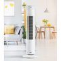 Voir la diapositive 2 : Domo Ventilateur colonne - DOMO - 35 W - Oscillation large - 3 vitesses - Arret automatique - Télécommande inclus