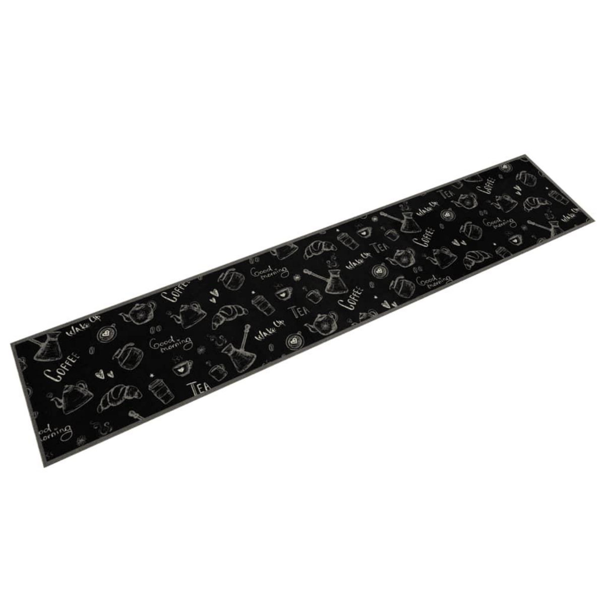 VIDAXL Tapis de cuisine lavable imprime Morning noir 60x300 cm velours