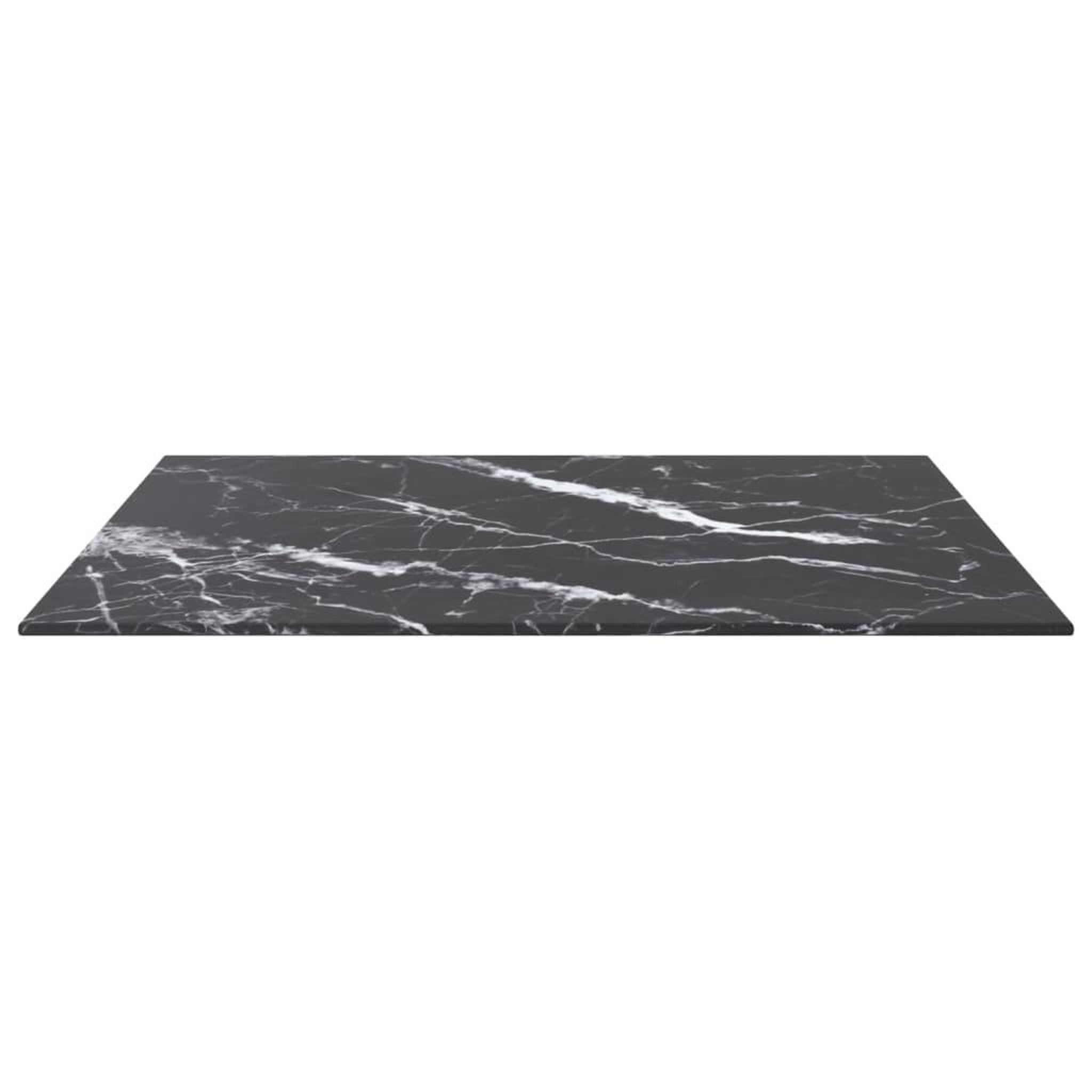 Voir la diapositive 3 : VIDAXL Dessus de table noir 60x60 cm 6 mm verre trempe design marbre