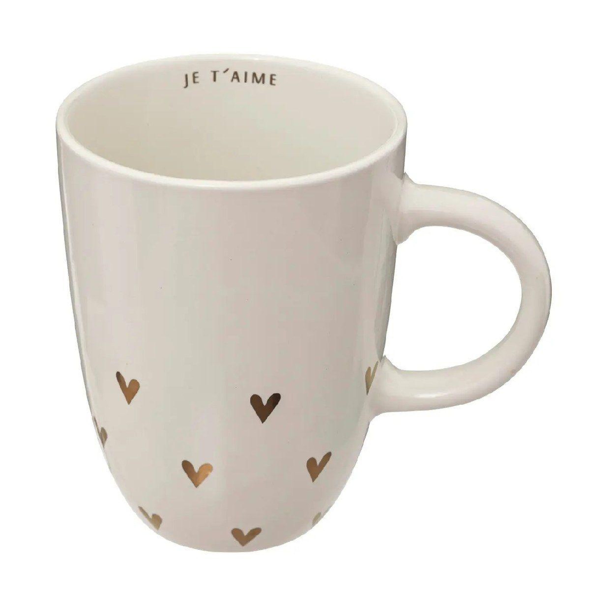 Voir la diapositive 2 : SECRET DE GOURMET Lot de 6 mugs coeur  the floral  44cl blanc
