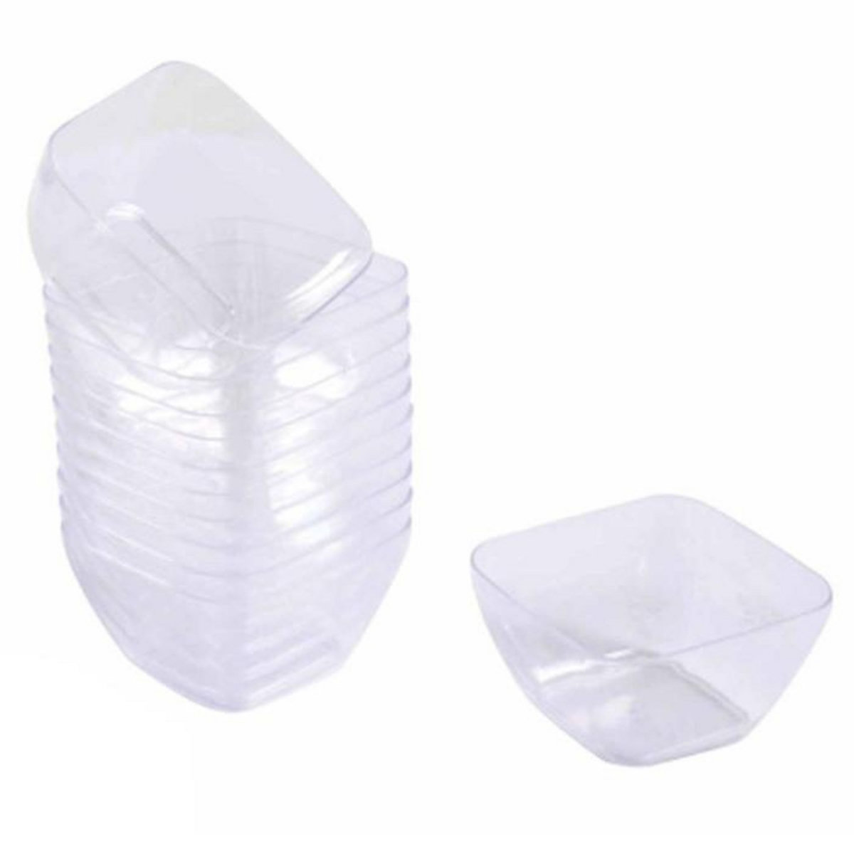 Paris Prix Lot de 25 Verrines Cubes en Plastique Réutilisable  Mini Apéritif  4,5cl Transparent