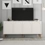 Voir la diapositive 5 : CONCEPT USINE Buffet 4 portes design arrondi crème 180x81cm LISTER