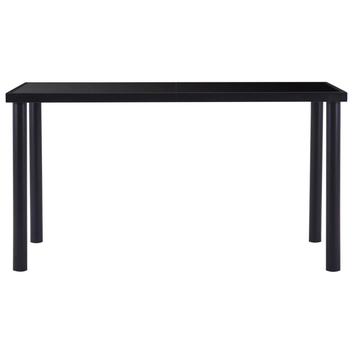 VIDAXL Table a manger Noir 140x70x75 cm Verre trempe