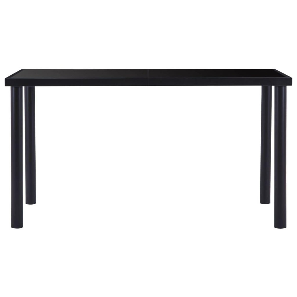 VIDAXL Table a manger Noir 140x70x75 cm Verre trempe