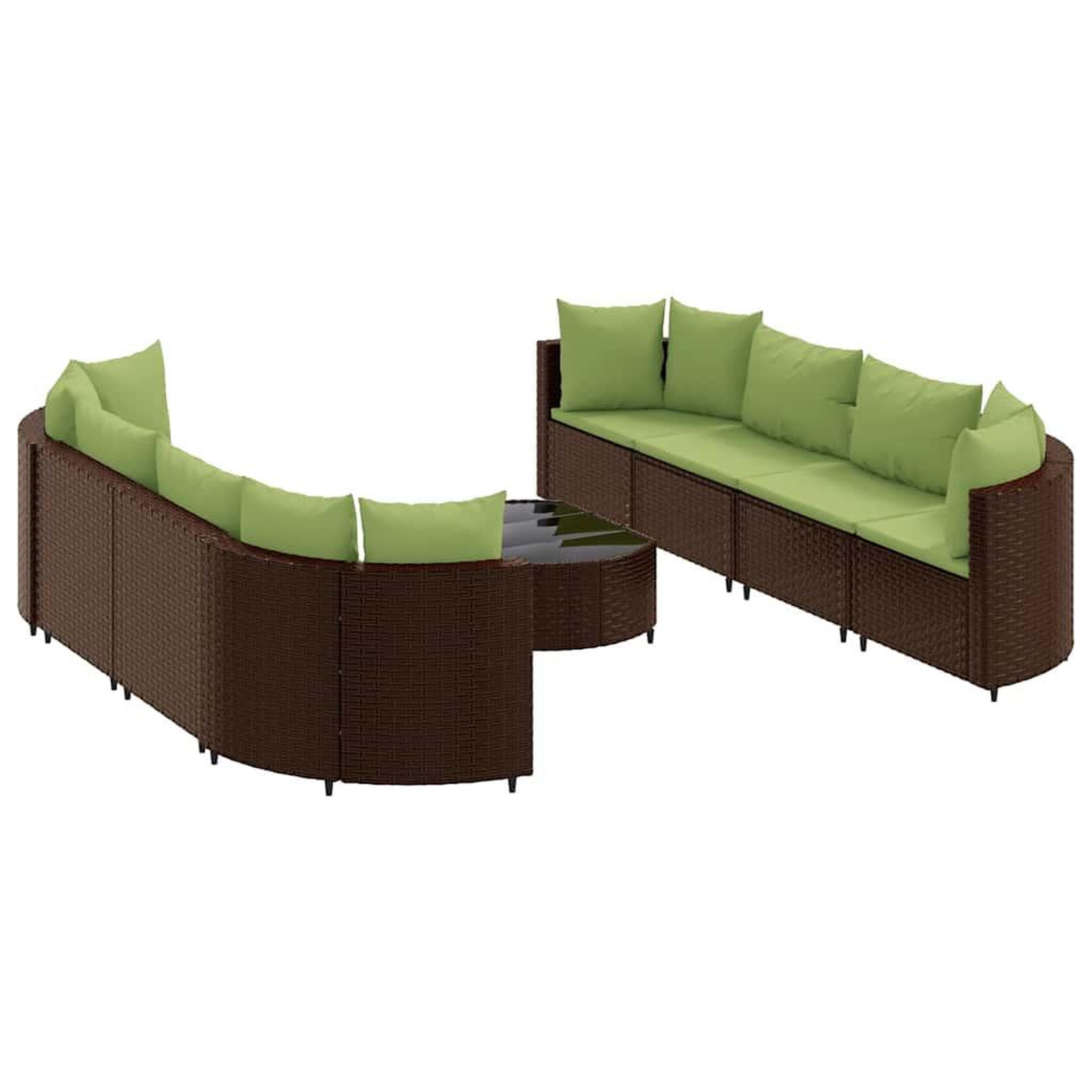 Voir la diapositive 2 : VIDAXL Salon de jardin avec coussins 9 pcs marron resine tressee