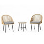 Voir la diapositive 1 : CONCEPT USINE Ensemble de jardin 2 fauteuils et table basse effet rotin naturel IPANEMA