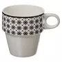 ATMOSPHERA 4 Mugs avec support Bohemia - Noir et blanc