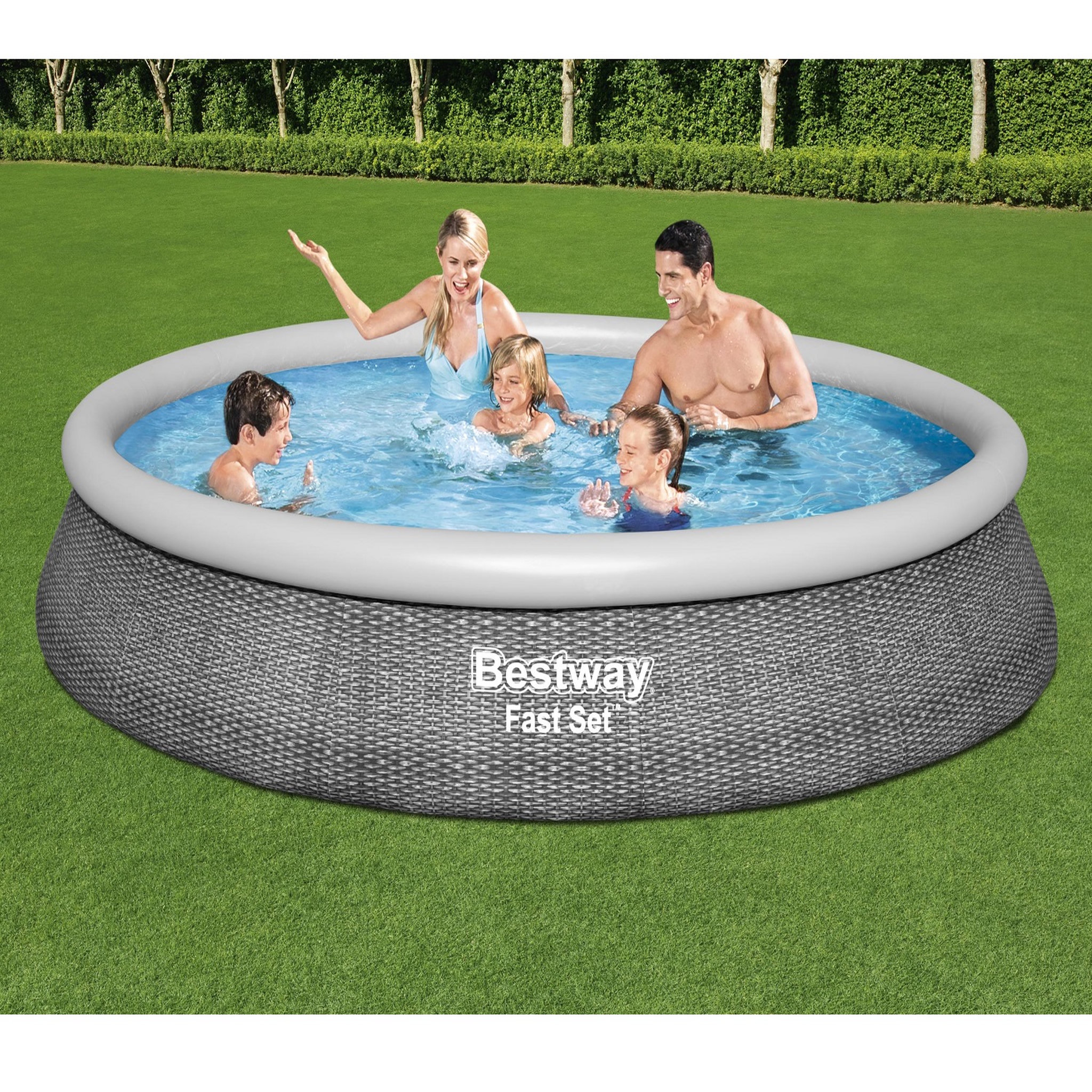 Voir la diapositive 1 : BESTWAY Piscine hors sol ronde 396 x 84 cm Fast Set ronde