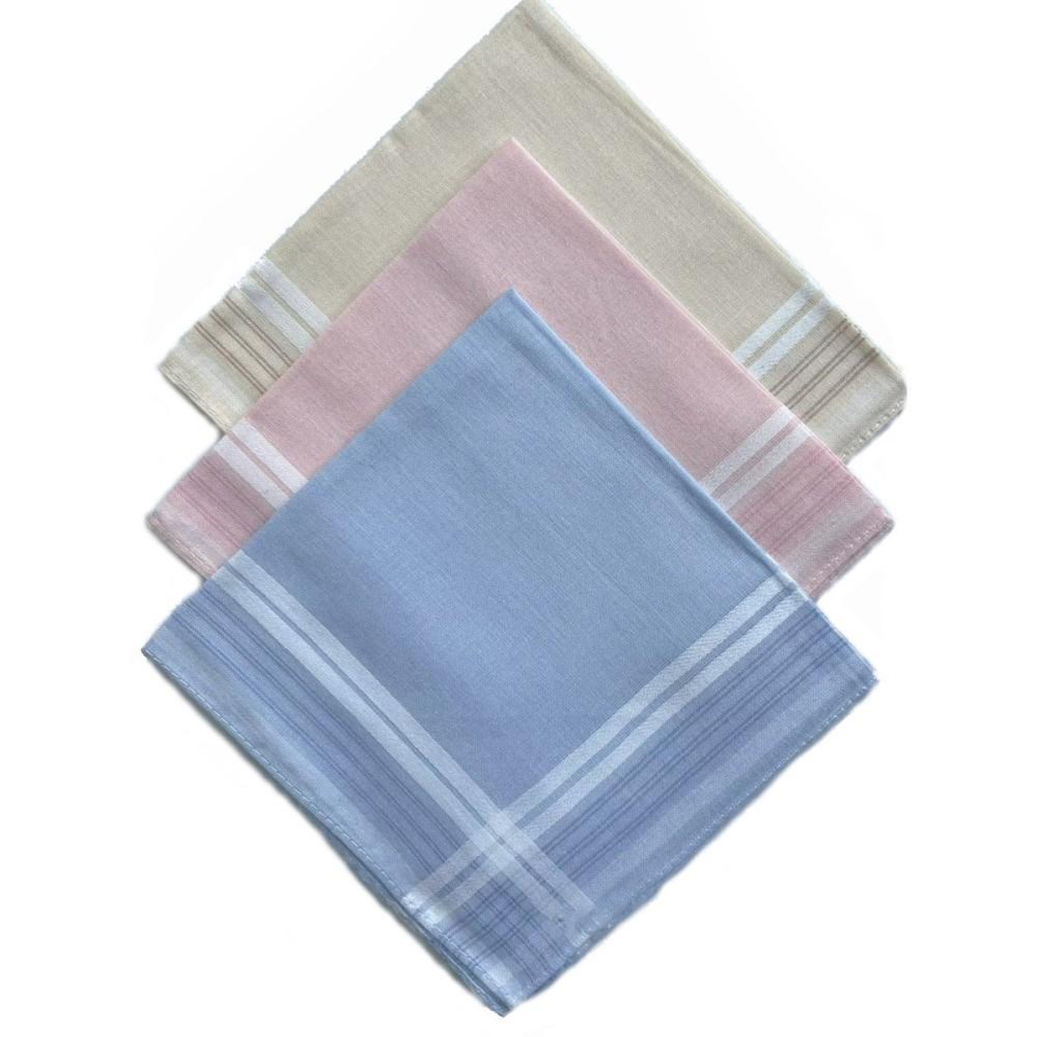 VANDERSICKEL Lot de 12 mouchoirs femme pastel 29x29 cm 100% coton