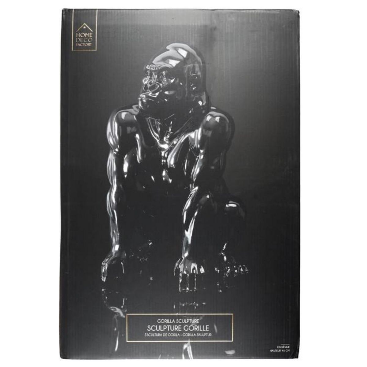 Paris Prix Statuette Déco Gorille  Sculpture  46cm Noir