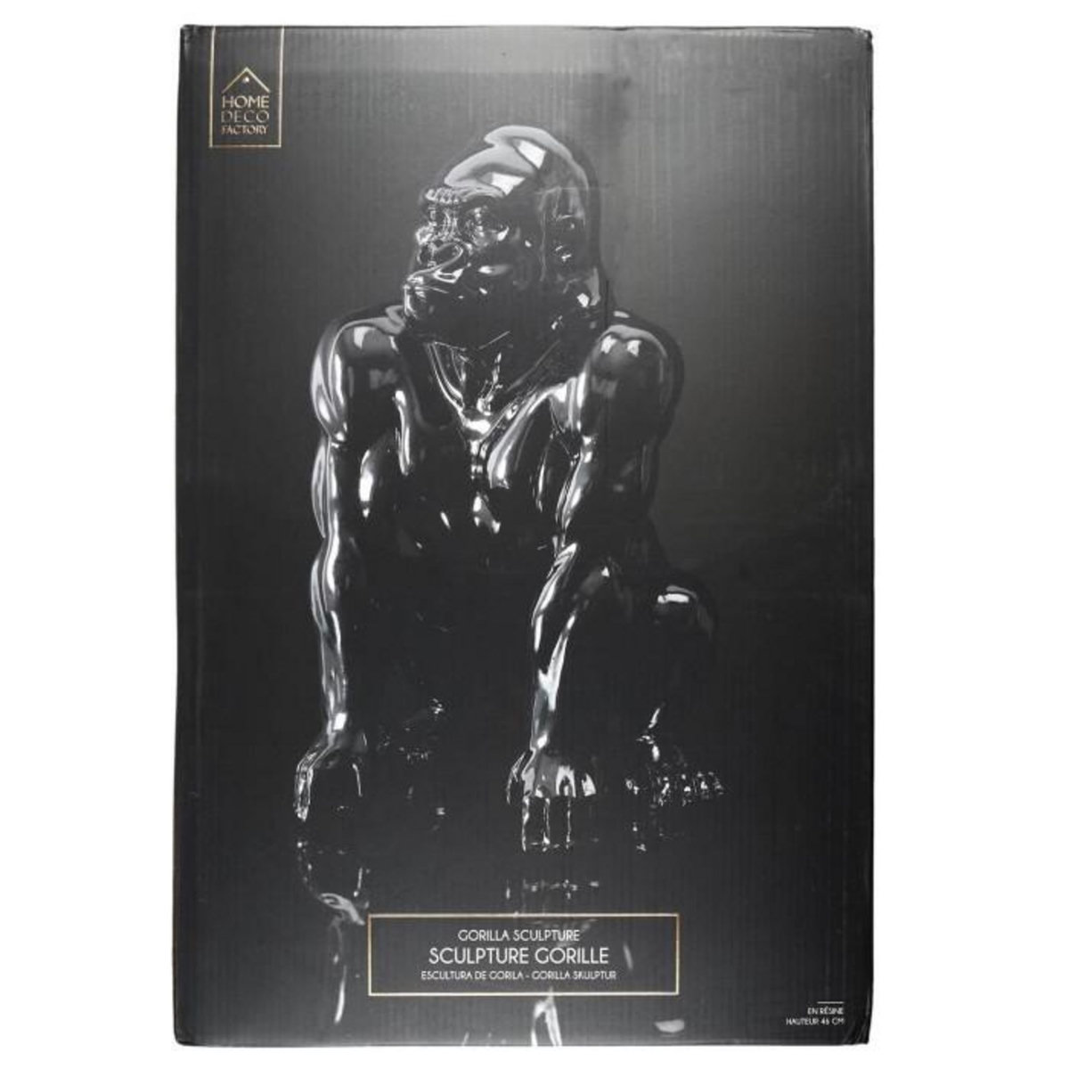 Paris Prix Statuette Déco Gorille  Sculpture  46cm Noir