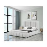 Habitat et Jardin Lit bouclette avec coffre  Annie  - 160 x 200 cm - Blanc