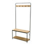 Voir la diapositive 1 : TOILINUX Porte-manteau Friends en MDF et Métal 5 accroches - L.80 cm x H.170 cm - Beige et Noir