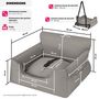 Voir la diapositive 6 : tectake Siège auto pour chien avec une laisse de sécurité et 2 sangles de fixation réglables en longueur gris