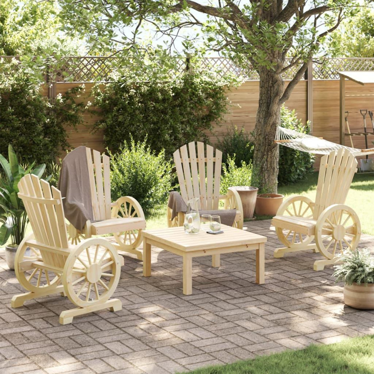 VIDAXL Chaises de jardin Adirondack lot de 4 bois de sapin massif