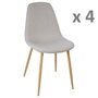 TOILINUX Lot de 4 - Chaise design scandinave Roka - Gris clair