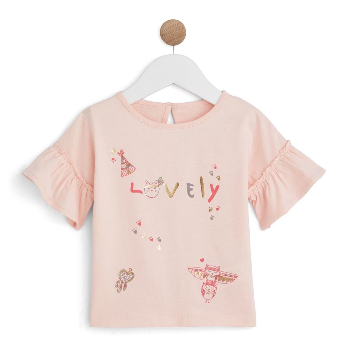 IN EXTENSO T-shirt manches courtes à volants lovely bébé fille