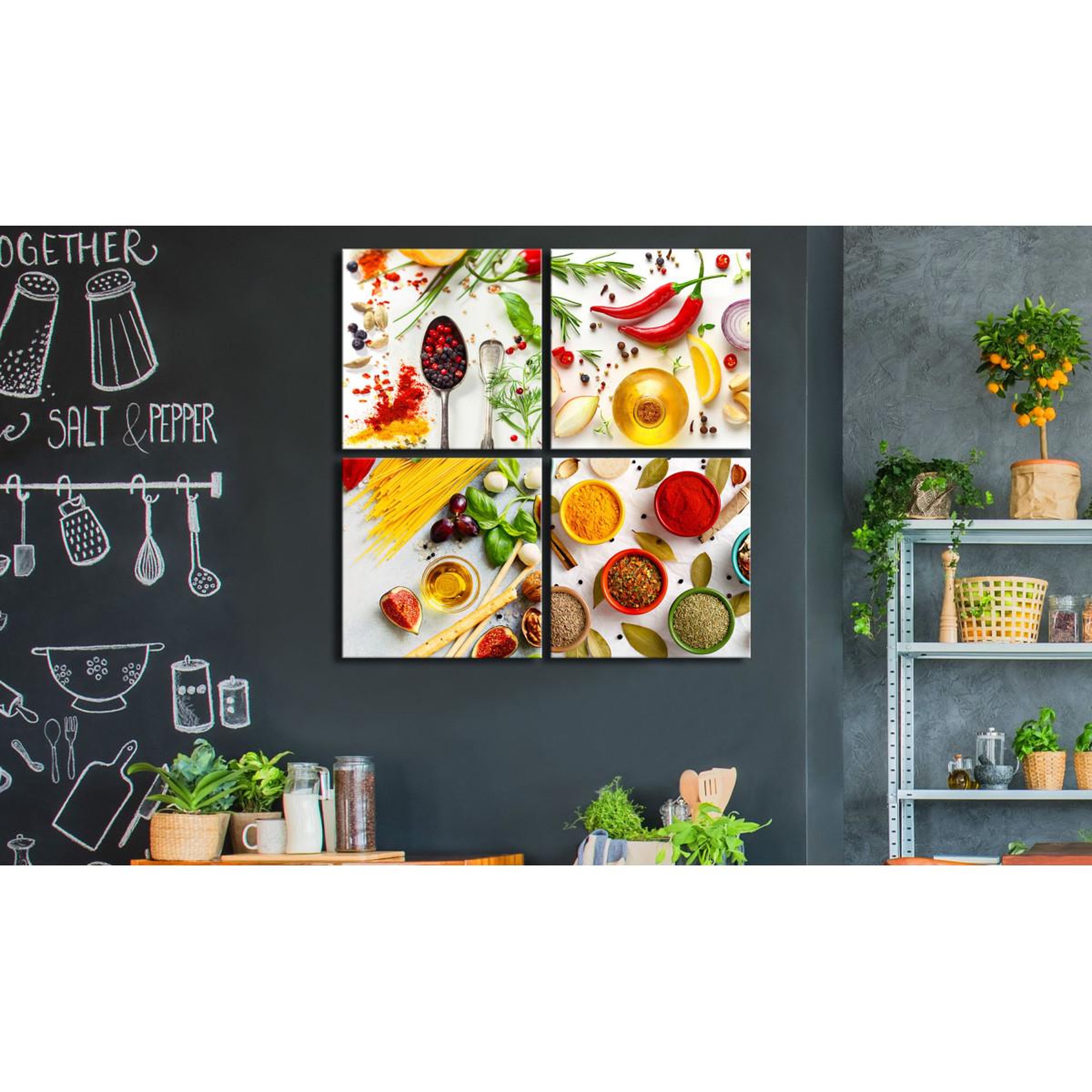 Voir la diapositive 2 : Paris Prix Tableau Imprimé 4 Panneaux  Spices of the World