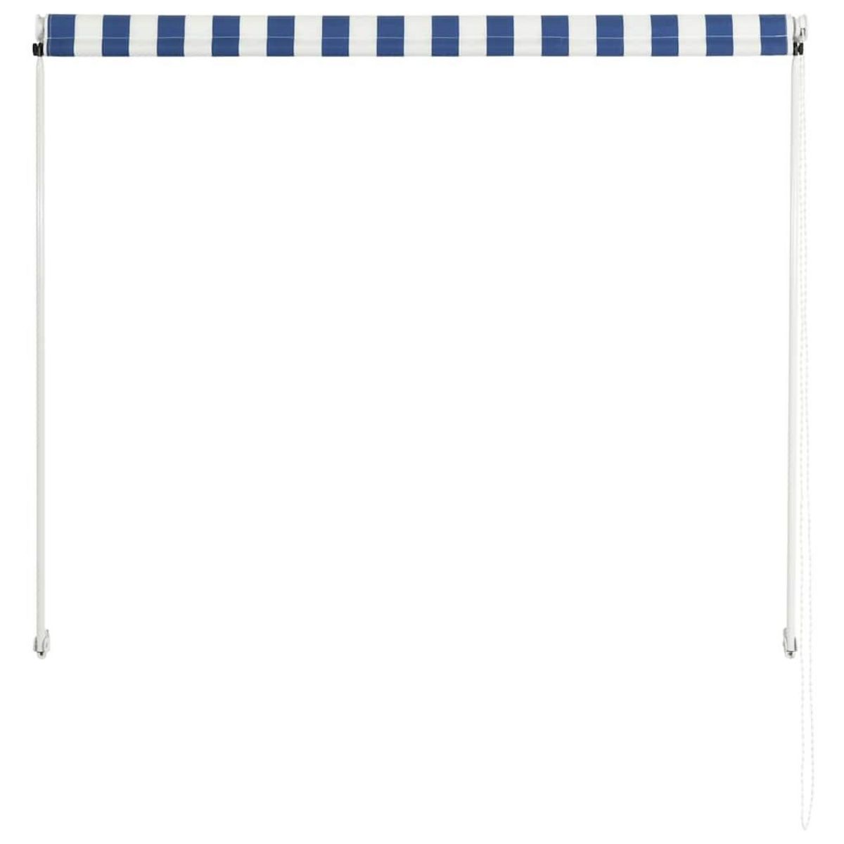 VIDAXL Auvent retractable 150x150 cm Bleu et blanc