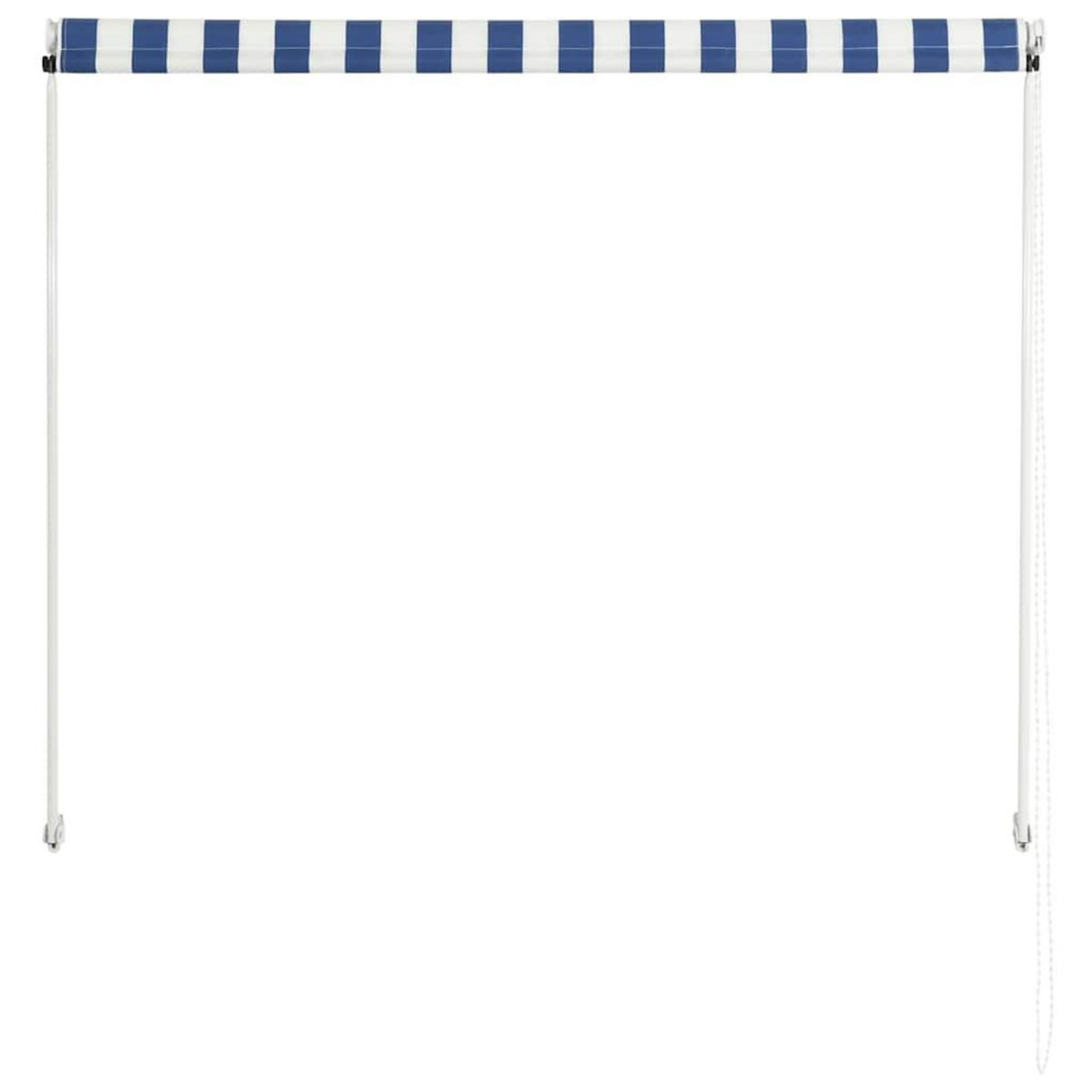 VIDAXL Auvent retractable 150x150 cm Bleu et blanc