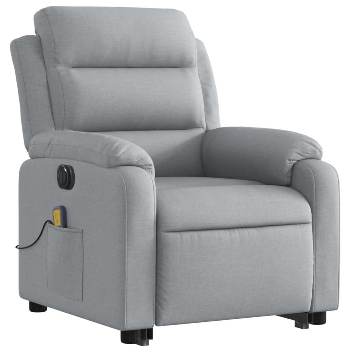 VIDAXL Fauteuil inclinable de massage electrique Gris clair Tissu