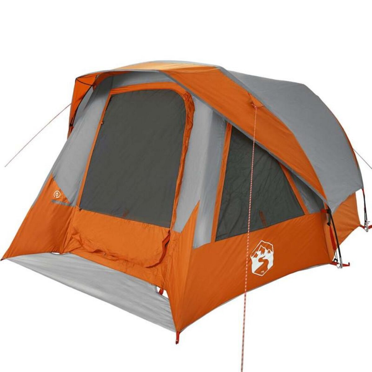 VIDAXL Tente de cabine familiale 6 personnes gris orange imperméable