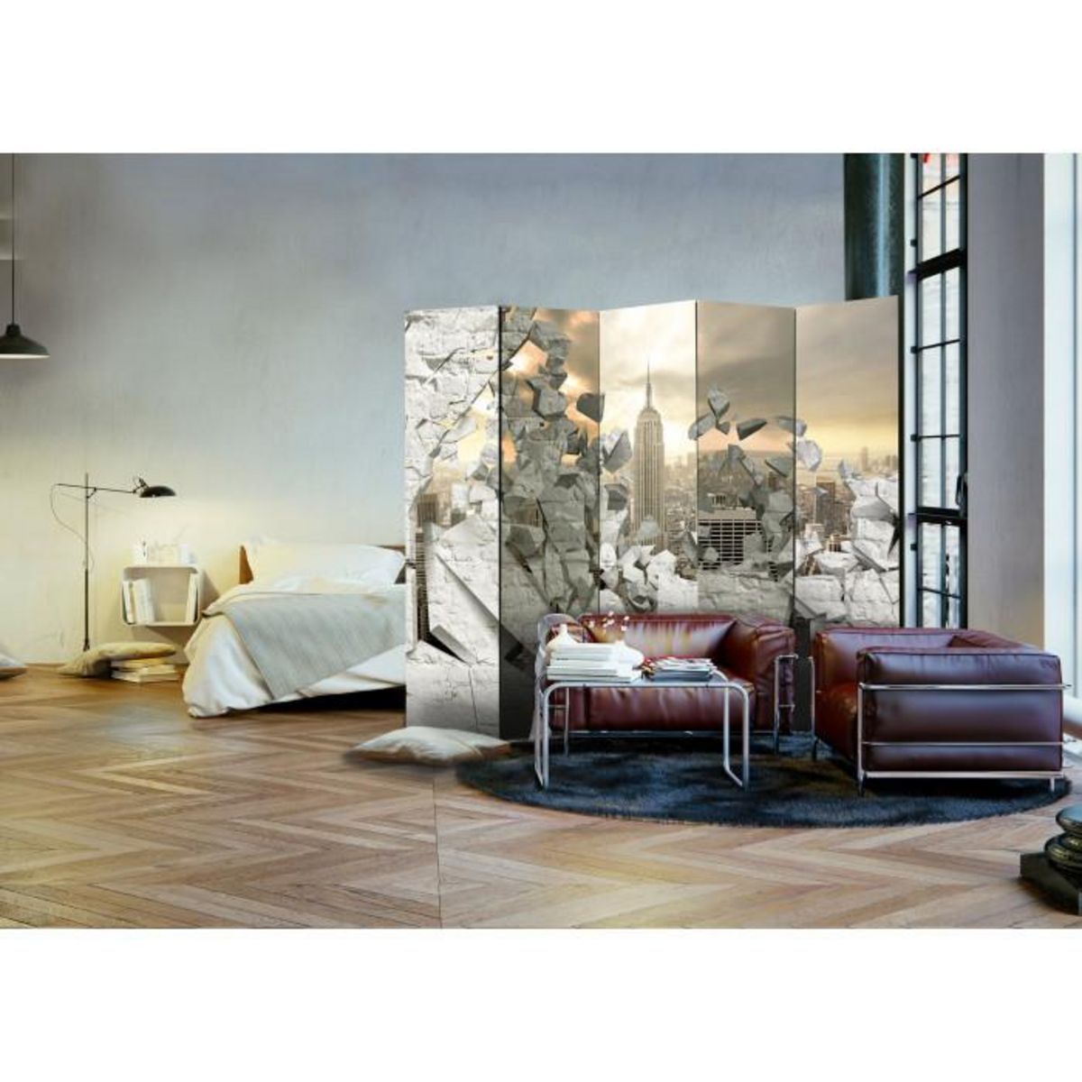 Paris Prix Paravent 5 Volets  City Behind the Wall  172x225cm