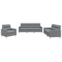 Voir la diapositive 2 : VIDAXL Ensemble de canapes 3 pcs avec coussins Gris clair Tissu