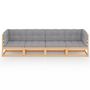 Voir la diapositive 3 : VIDAXL Canape 4 places de jardin avec coussins Bois de pin massif