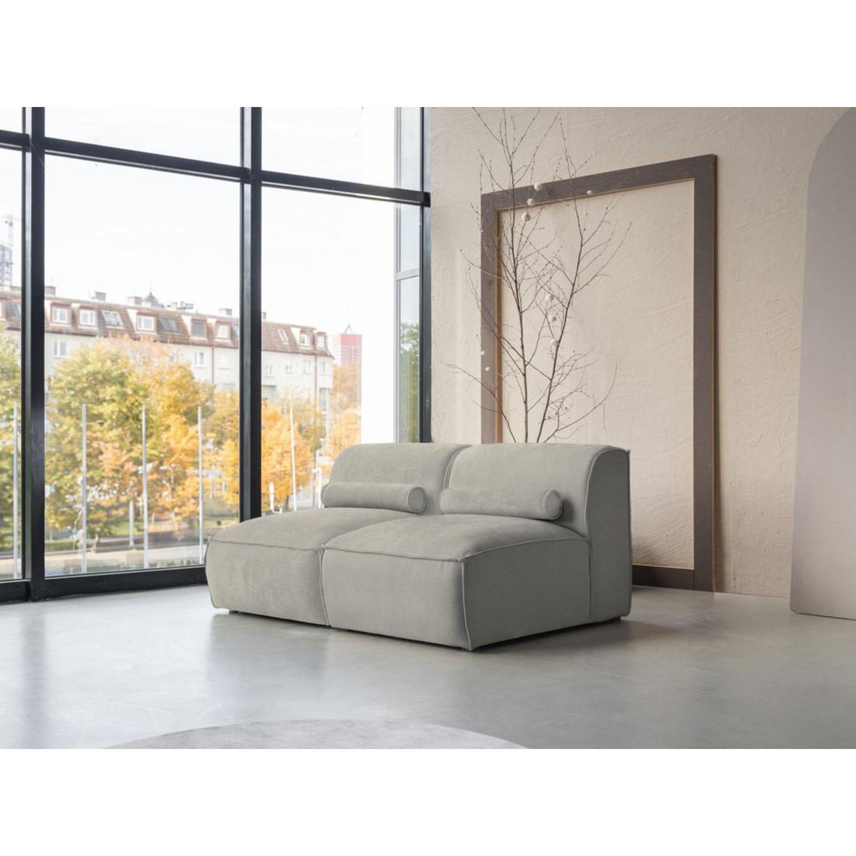BEST MOBILIER Felix - canapé modulable 2 places en tissu texturé