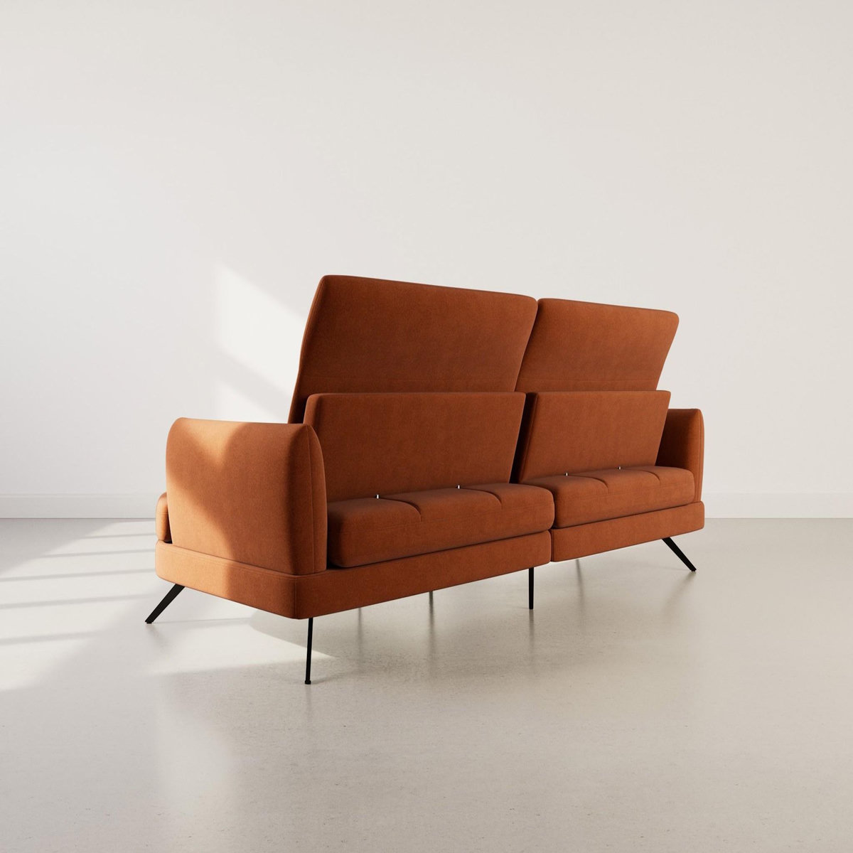 LISA DESIGN Terry - canapé d'angle droit 4 places avec têtières réglables en tissu texturé