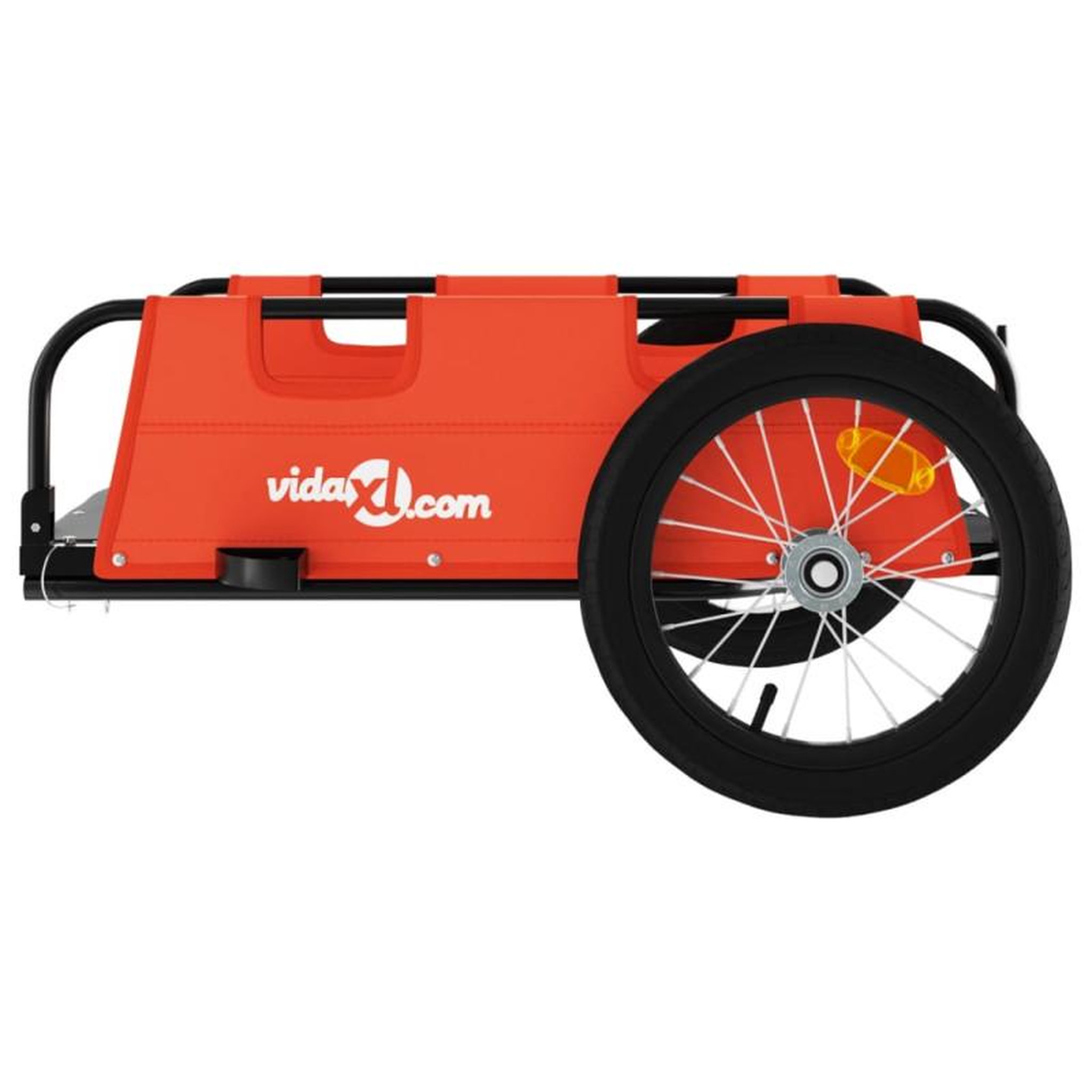 Voir la diapositive 6 : VIDAXL Remorque de vélo orange tissu oxford et fer