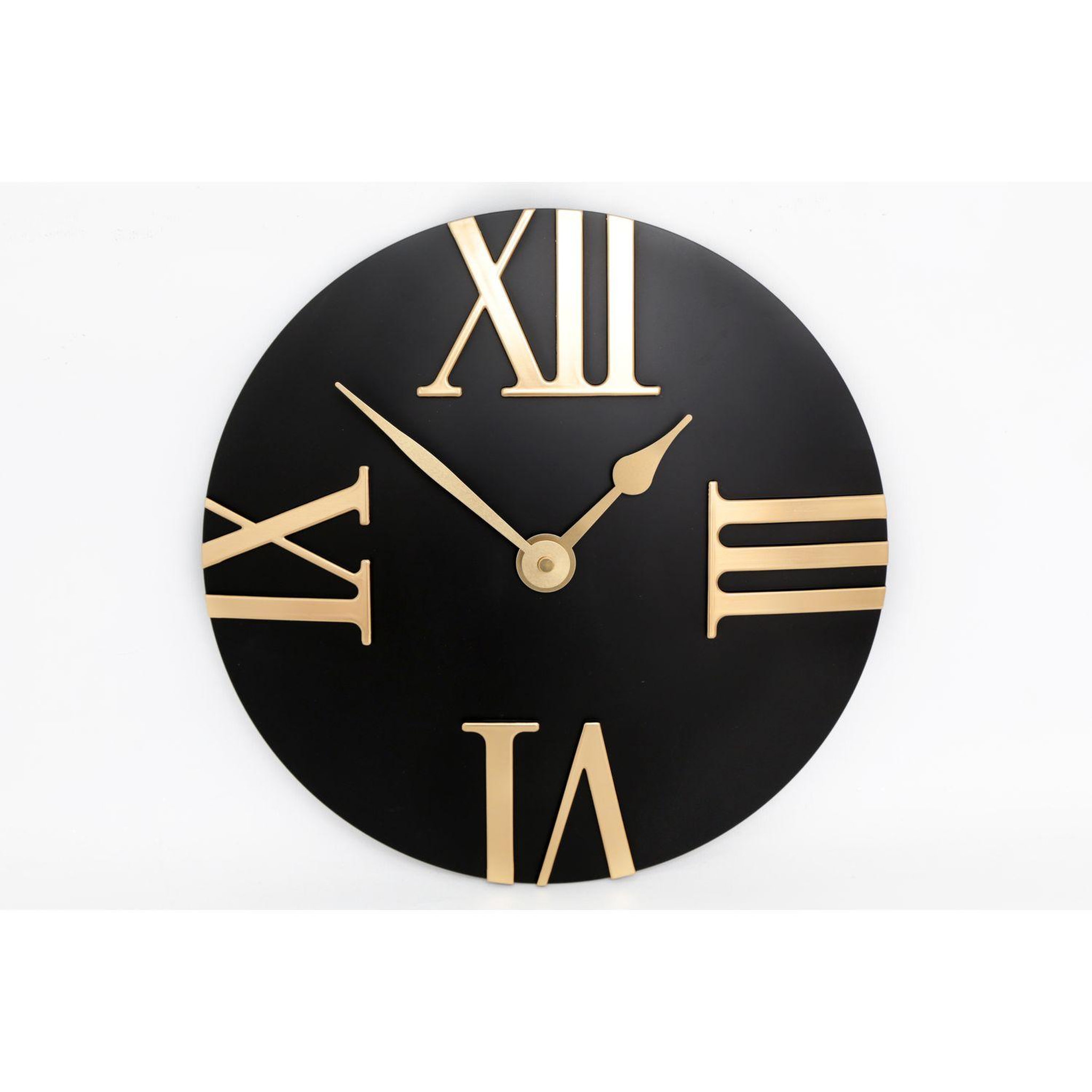 HEART OF THE HOME Horloge murale design eva - diam. 30,5 cm - noir et or