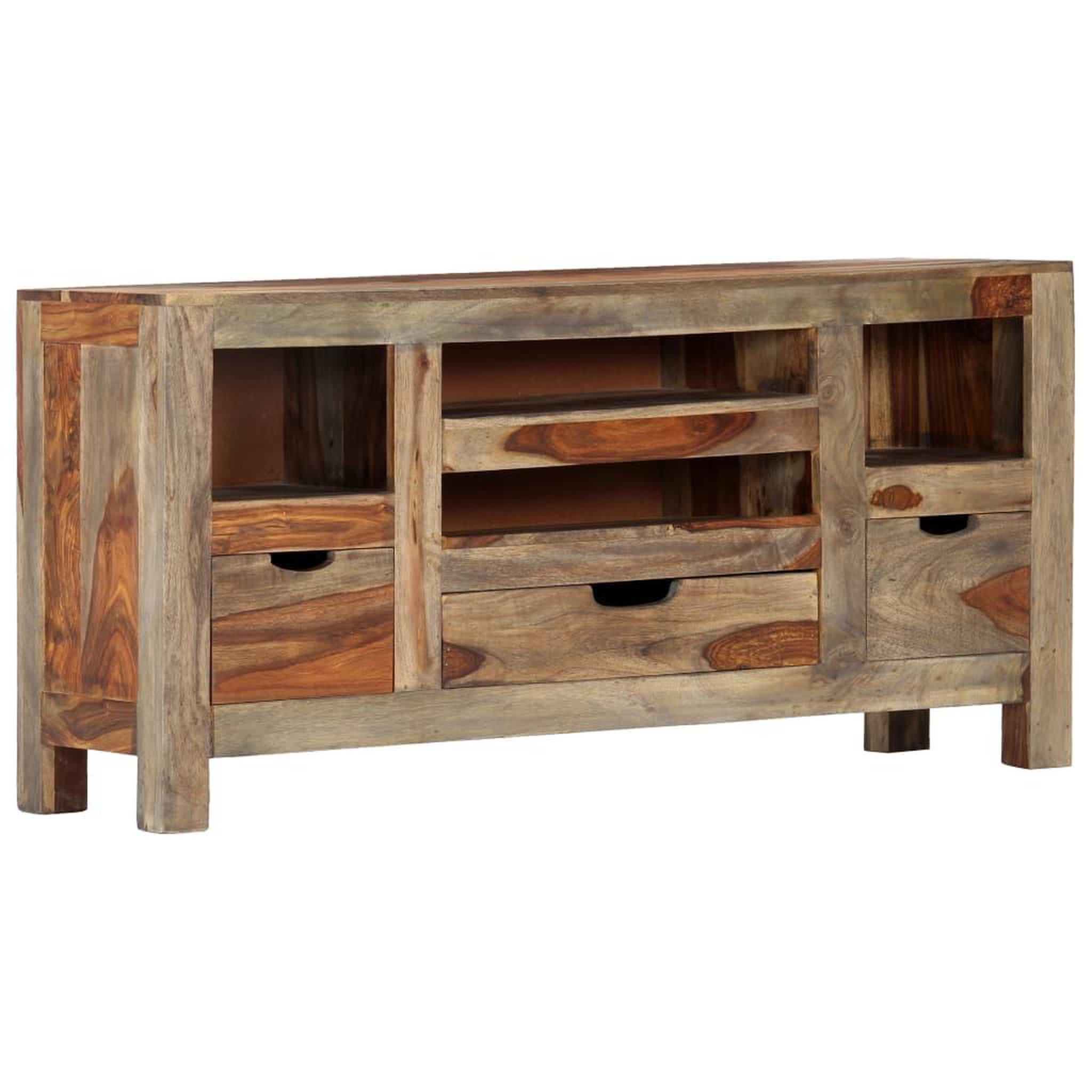 VIDAXL Buffet gris 100x30x50 cm bois massif