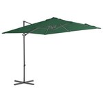 VIDAXL Parasol de jardin en porte-a-faux avec mat en acier vert