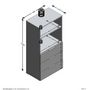 Voir la diapositive 2 : Commode de rangement haute 3 tiroirs 2 niches  L49 cm DARIK