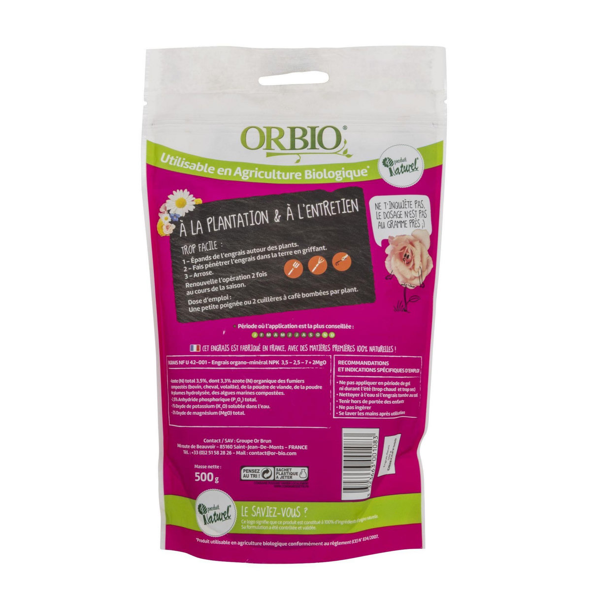 ORBIO Engrais fleurs 500g OrBio