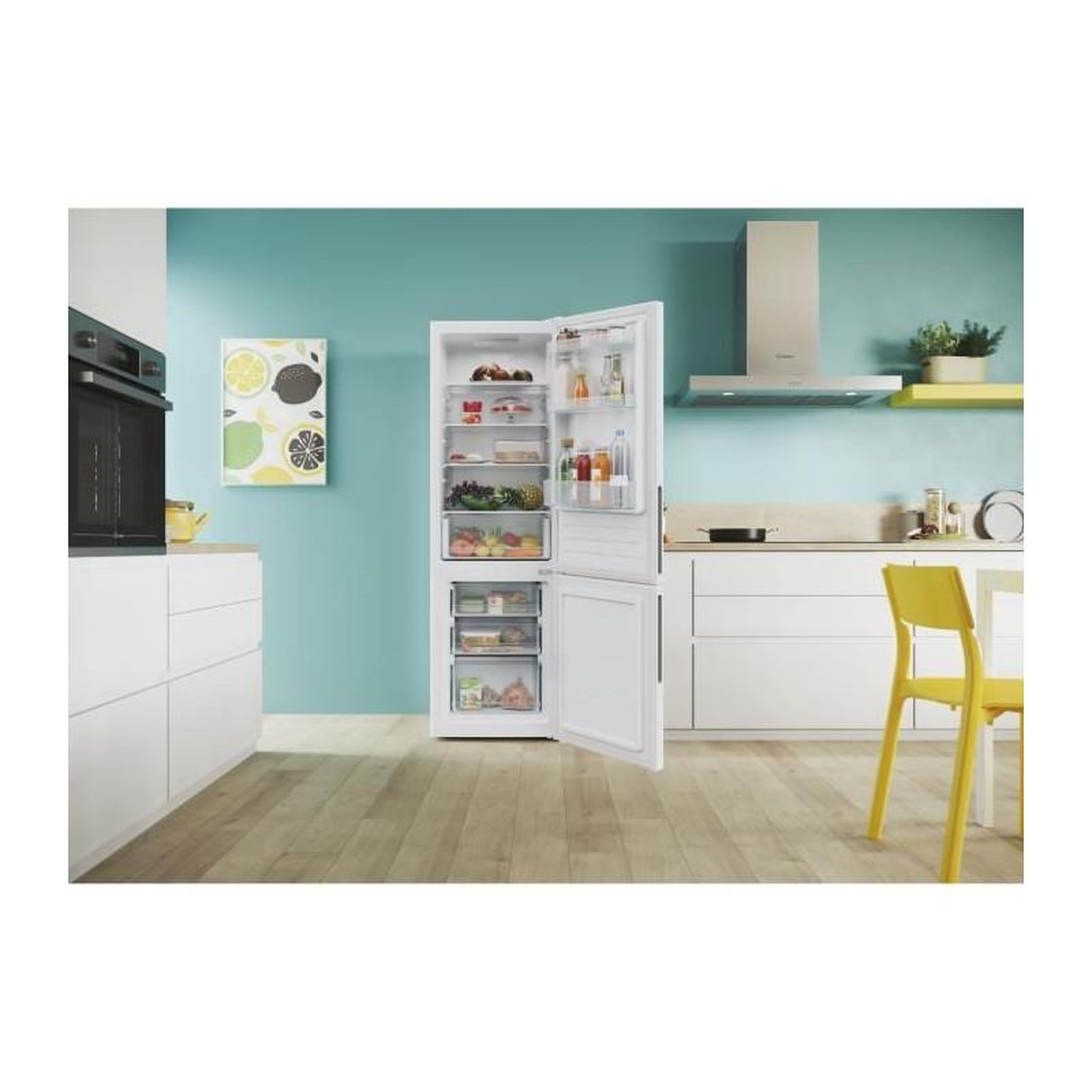 Voir la diapositive 2 : Candy Réfrigérateur combiné 260L Classe E 39dB blanc – Candy CCT3L517EW