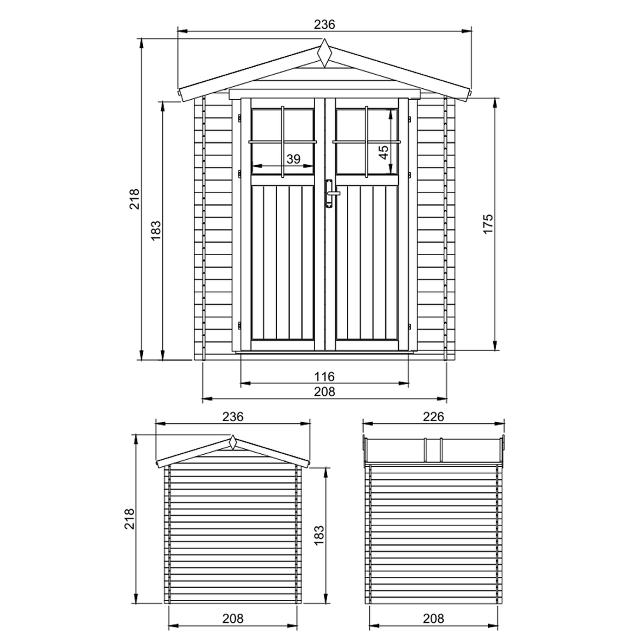 Voir la diapositive 6 : TIMBELA Abri de Jardin en Bois 4,33 m² M369F